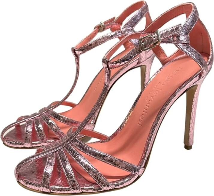 Sergio Levantesi Polyester Sandalen met 10cm Stiletto Hak Pink Dames