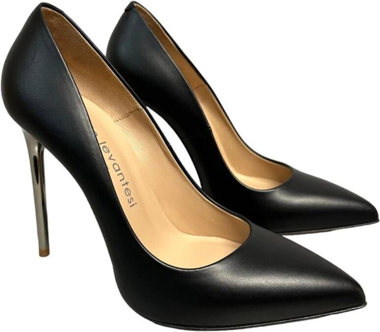 Sergio Levantesi Zwarte leren hoge hakken pumps Black Dames