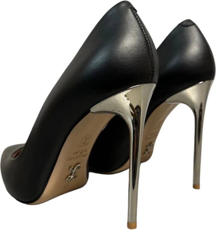 Sergio Levantesi Zwarte leren hoge hakken pumps Black Dames