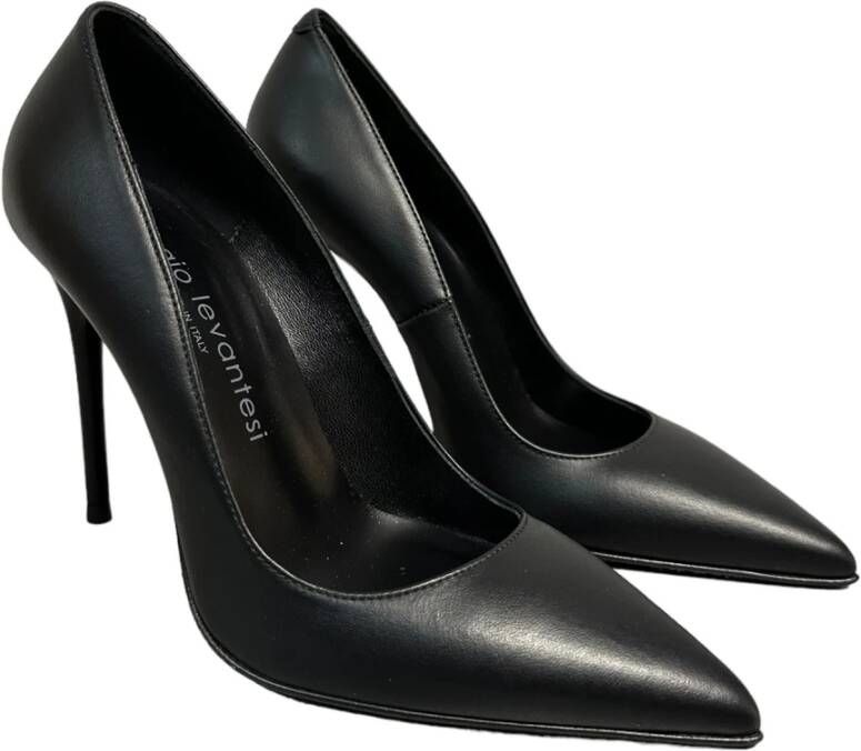 Sergio Levantesi Zwarte leren hoge hakken pumps Black Dames