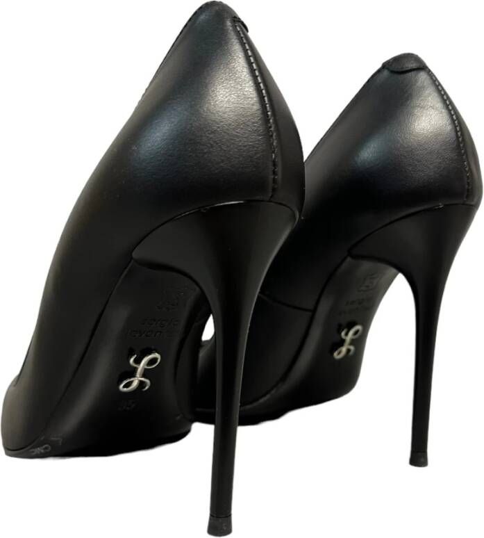 Sergio Levantesi Zwarte leren hoge hakken pumps Black Dames