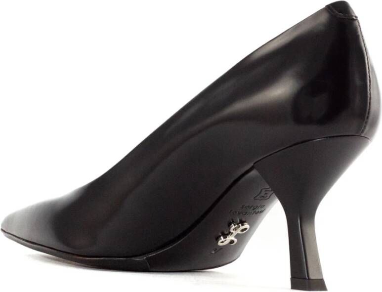 Sergio Levantesi Zwarte leren Kendra pump hak 7cm Black Dames