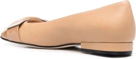 Sergio Rossi Beige Elegante Gesloten Ballerinas Beige Dames