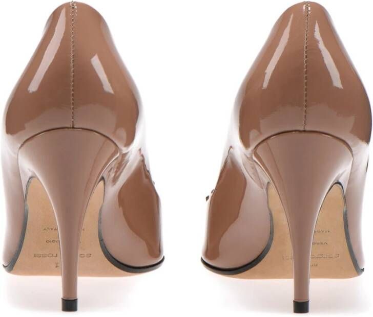 Sergio Rossi Beige Leren Pumps met Puntige Neus Beige Dames