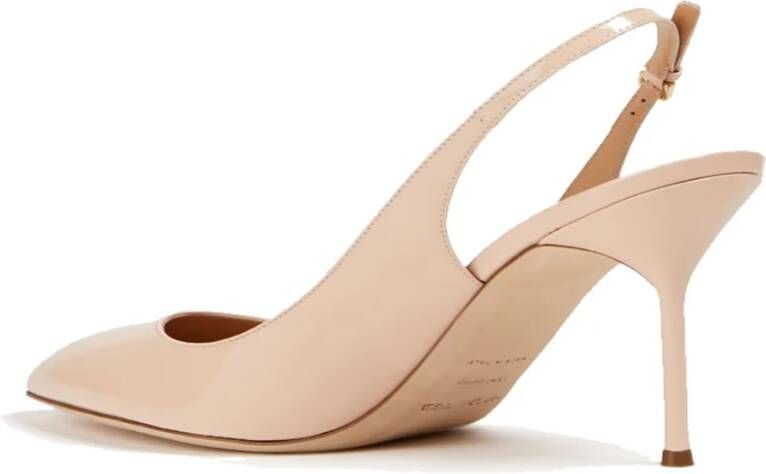 Sergio Rossi Beige Leren Slingback Pumps Beige Dames