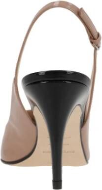 Sergio Rossi Bicolor Lak Slingback Hakken Beige Dames