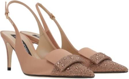 Sergio Rossi Bronzen Slingback met Kristalversieringen Beige Dames