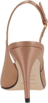 Sergio Rossi Bronzen Slingback met Kristalversieringen Beige Dames