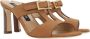 Sergio Rossi Bruine Suède Muiltje Sandalen met Houten Hak Beige Dames - Thumbnail 1