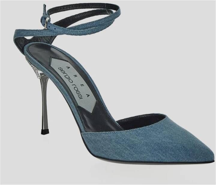 Sergio Rossi Lichtblauwe Denim Puntige Pump Blue Dames