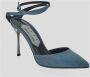 Sergio Rossi Lichtblauwe Denim Puntige Pump Blue Dames - Thumbnail 2