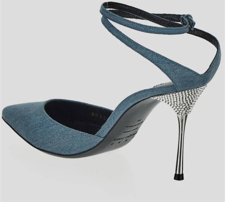 Sergio Rossi Lichtblauwe Denim Puntige Pump Blue Dames