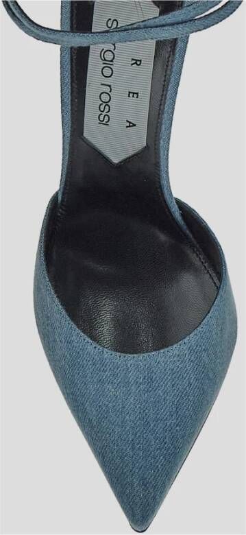 Sergio Rossi Lichtblauwe Denim Puntige Pump Blue Dames