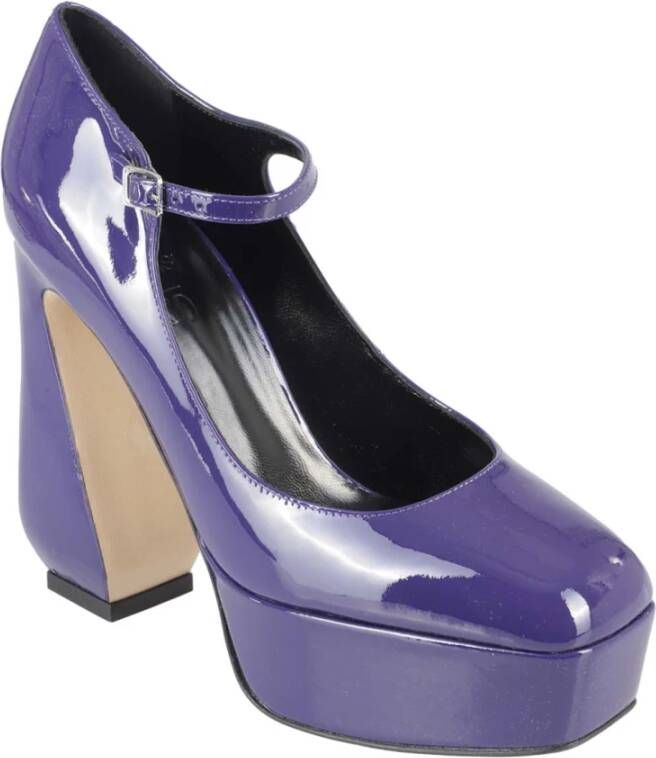 Sergio Rossi Elegant Patent Leather Shoes Purple Dames