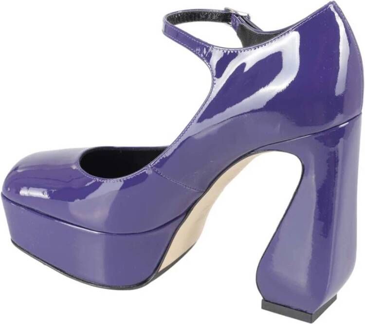 Sergio Rossi Elegant Patent Leather Shoes Purple Dames