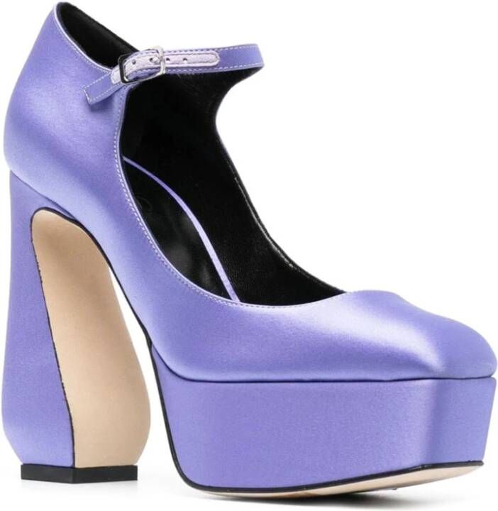 Sergio Rossi Elegante Leren Pumps Purple Dames