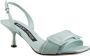 Sergio Rossi Groene Leren Sandalen Elegante Stijl Green Dames - Thumbnail 2