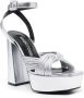 Sergio Rossi Zilveren Sandalen met Metallic Afwerking en Gedraaide Bandjes Gray Dames - Thumbnail 2