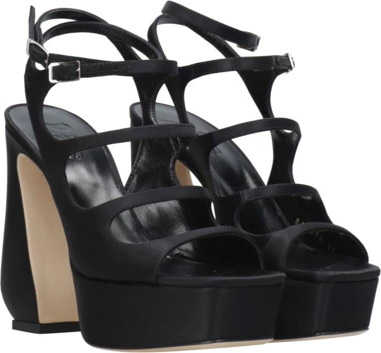 Sergio Rossi Zwarte Hoge Hak Sandalen Zwart Dames