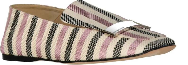 Sergio Rossi Jacquard Loafers met Metalen Logo Hardware Multicolor Dames