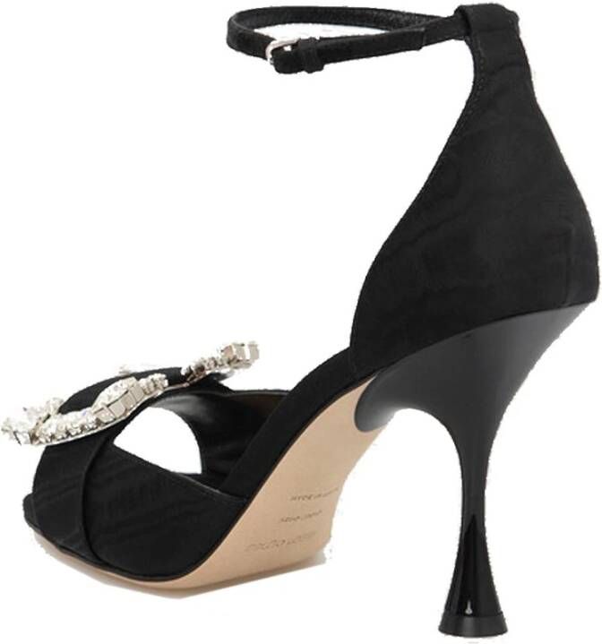 Sergio Rossi Kristal Zwarte Sandalen Aw23 Black Dames