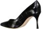 Sergio Rossi Krokodil-Effect Leren Pumps Puntige Neus Black Dames - Thumbnail 3