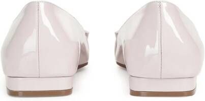 Sergio Rossi Leren Ballerina Flats met Metalen Hardware Pink Dames