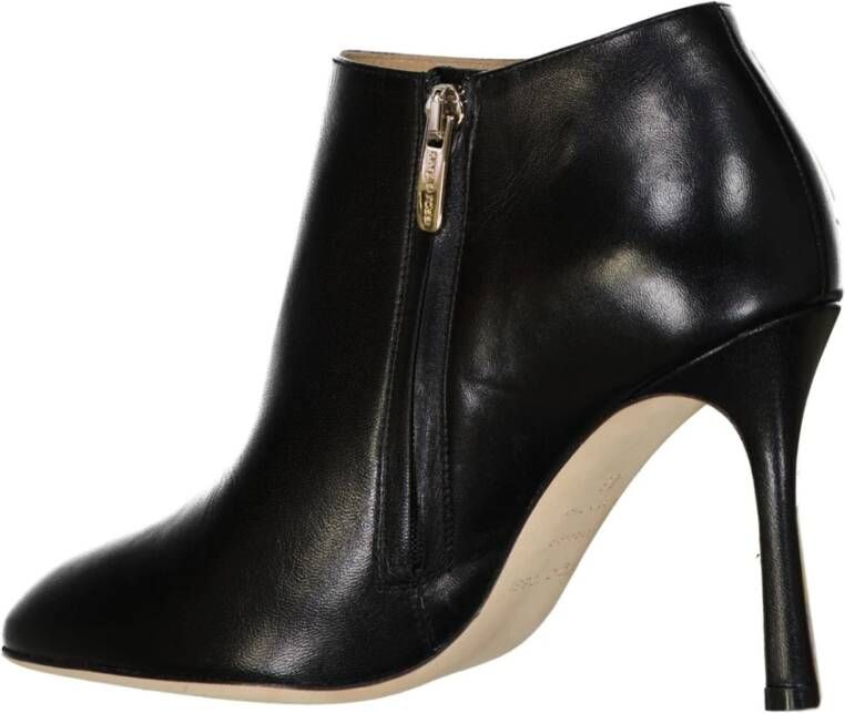 Sergio Rossi Leren enkellaarzen met 9 cm hak Black Dames