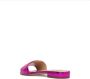 Sergio Rossi Leren Platte Sandalen Metallic Effect Pink Dames - Thumbnail 3