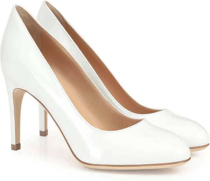 Sergio Rossi Leren pumps met 9 cm hak White Dames