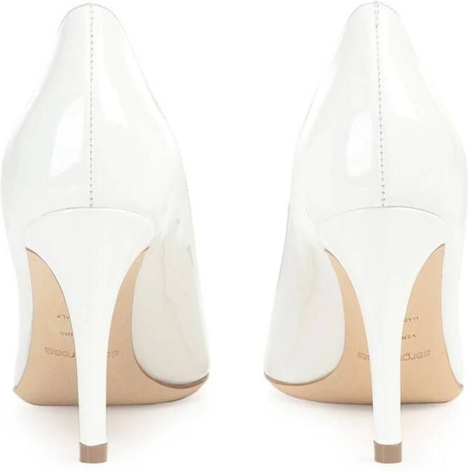 Sergio Rossi Leren pumps met 9 cm hak White Dames