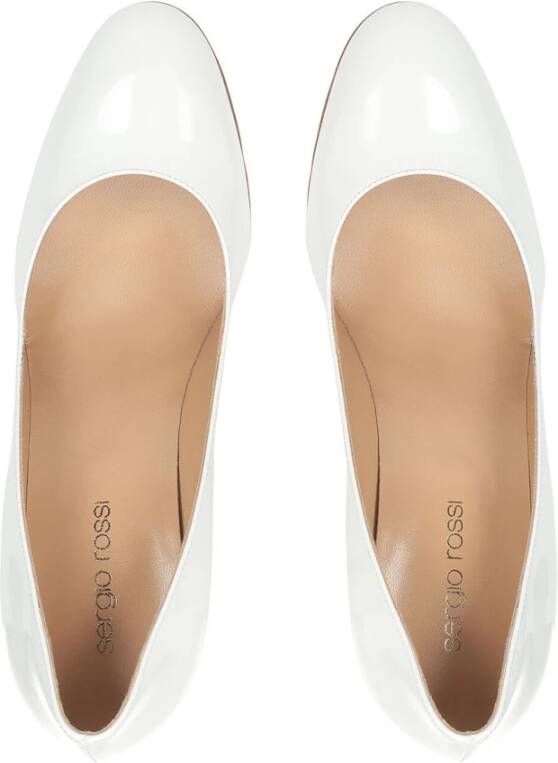 Sergio Rossi Leren pumps met 9 cm hak White Dames