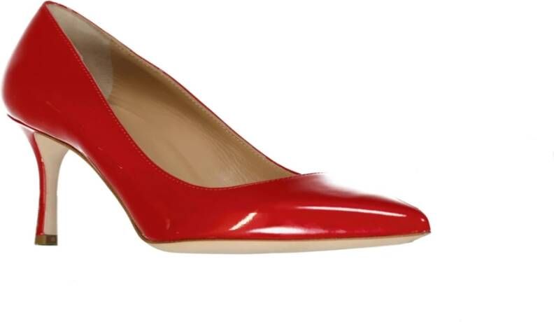 Sergio Rossi Leren pumps met lak effect Red Dames