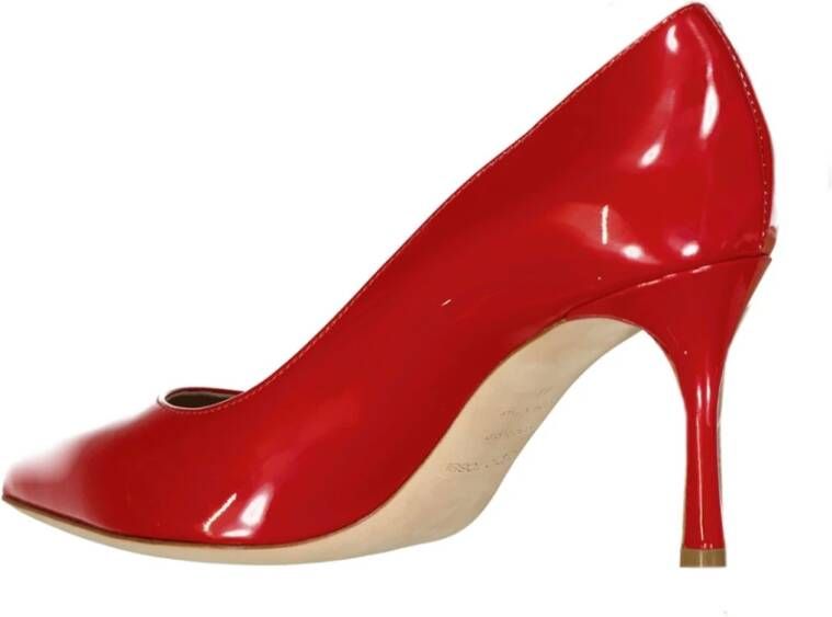 Sergio Rossi Leren pumps met lak effect Red Dames