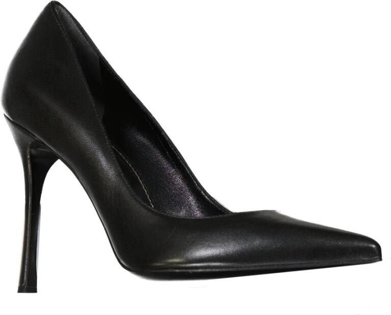 Sergio Rossi Leren Pumps met Puntige Neus Black Dames