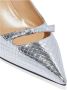 Sergio Rossi Leren pumps met slangeffectdetail Gray Dames - Thumbnail 4