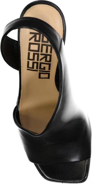 Sergio Rossi Leren sandalen met 9 cm hak Black Dames