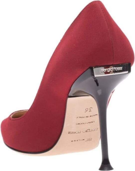 Sergio Rossi Milano Pumps Leren Puntige Neus Hakken Red Dames