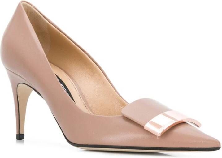 Sergio Rossi Nude Leren Hak Pumps Beige Dames