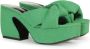 Sergio Rossi Platform Mules in Sponged Stijl Green Dames - Thumbnail 2