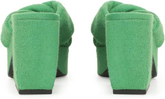 Sergio Rossi Platform Mules in Sponged Stijl Green Dames