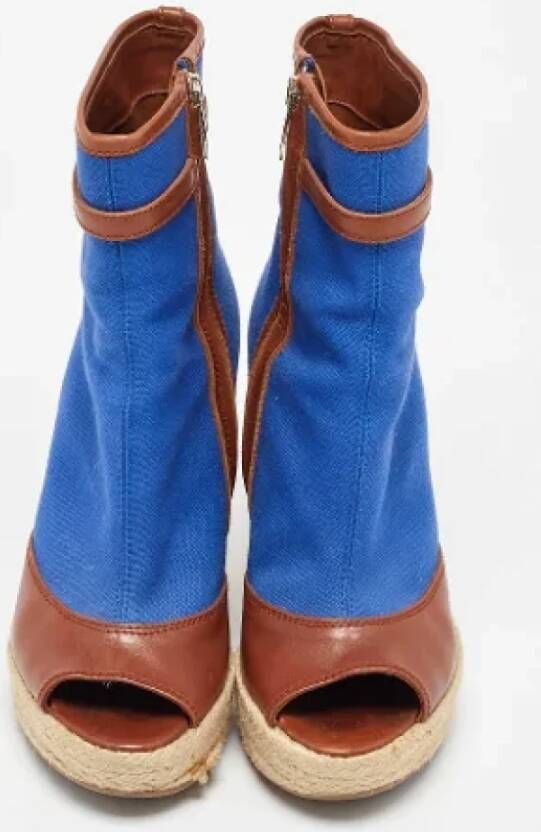 Sergio Rossi Pre-owned Canvas boots Blue Dames