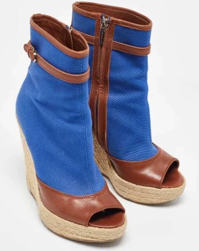 Sergio Rossi Pre-owned Canvas boots Blue Dames