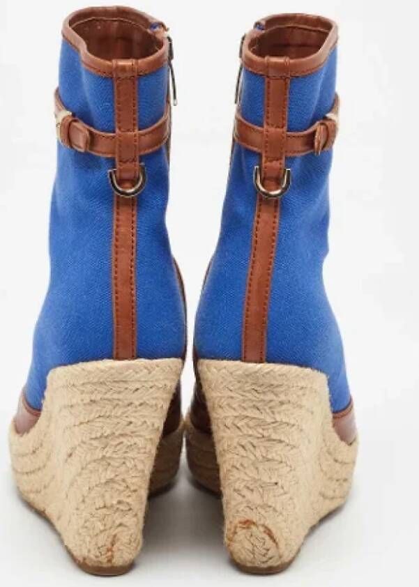 Sergio Rossi Pre-owned Canvas boots Blue Dames