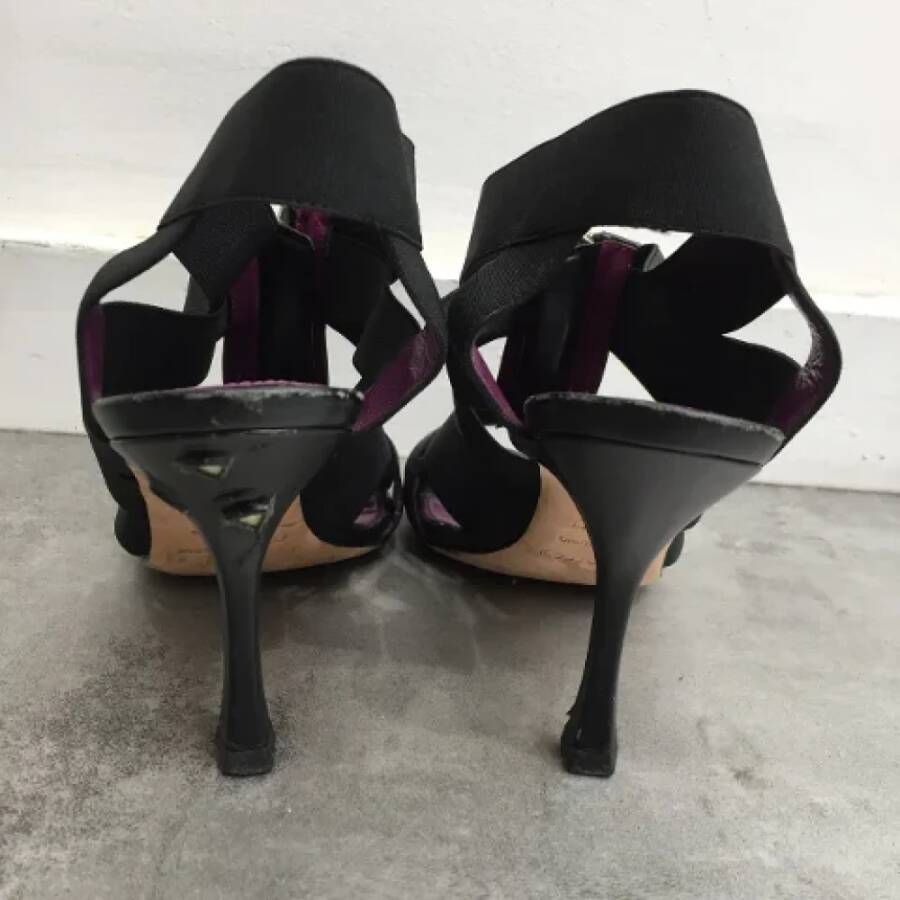 Sergio Rossi Pre-owned Canvas sandals Black Dames