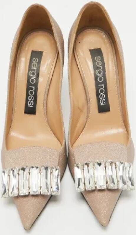 Sergio Rossi Pre-owned Fabric heels Beige Dames