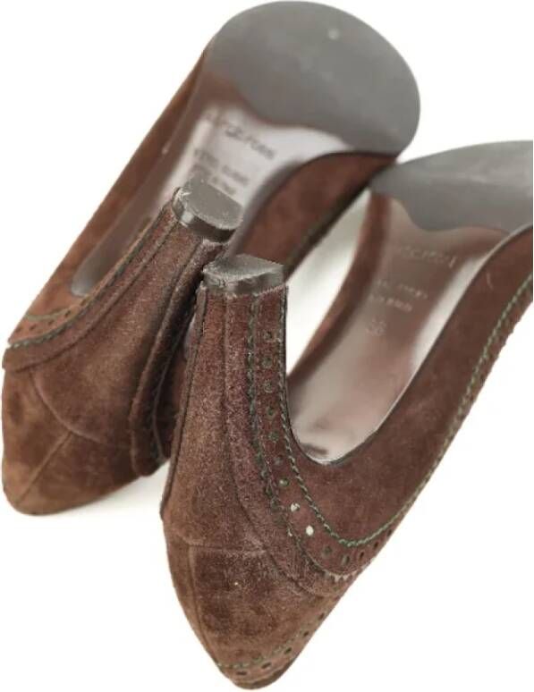 Sergio Rossi Pre-owned Fabric heels Brown Dames