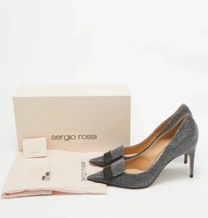 Sergio Rossi Pre-owned Fabric heels Gray Dames