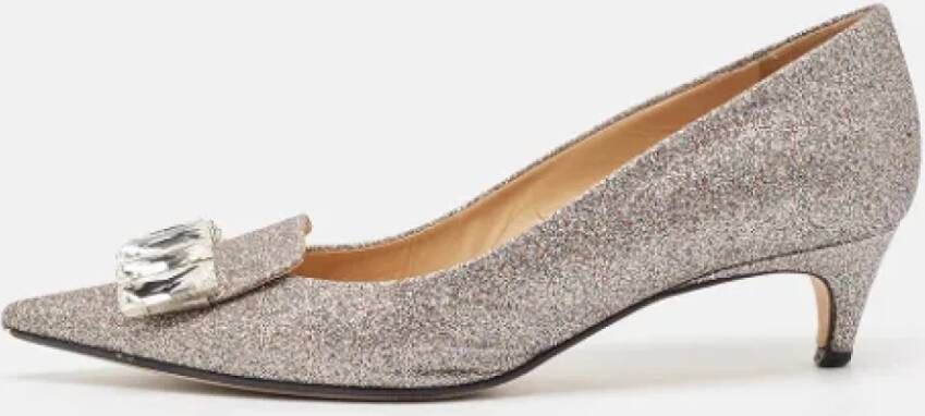 Sergio Rossi Pre-owned Fabric heels Gray Dames