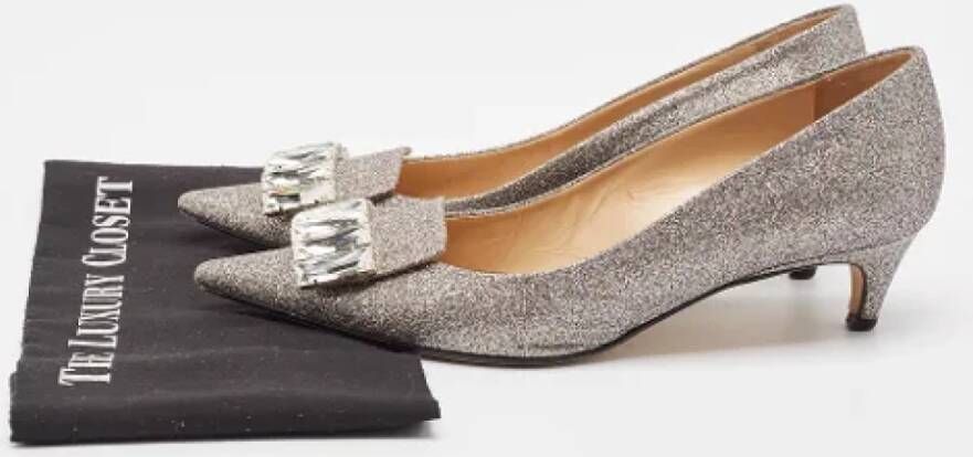 Sergio Rossi Pre-owned Fabric heels Gray Dames